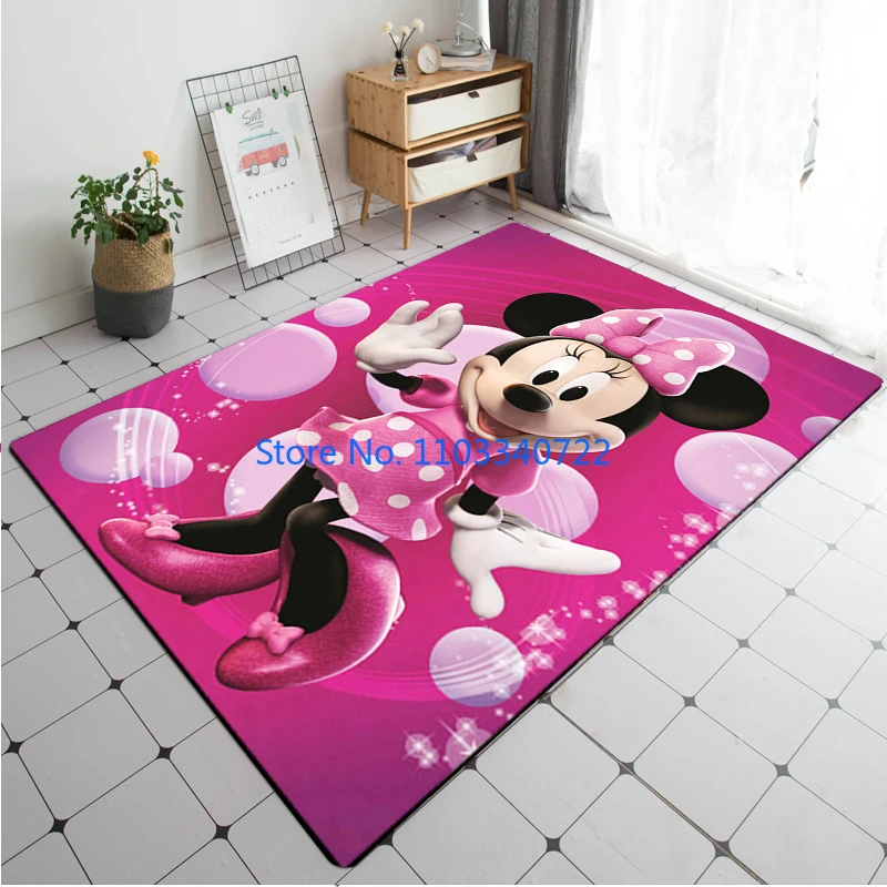 

3D большой коврик с Микки и Минни, ковры 120x160 см, декор для гостиной, детской спальни, дивана, ванной, Детский напольный коврик