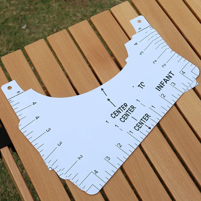 DIY дизайн с коротким рукавом линейка инструмент для калибровки с круглым вырезом инструмент для выравнивания ПВХ набор из пяти направляющих для футболок швейные аксессуары