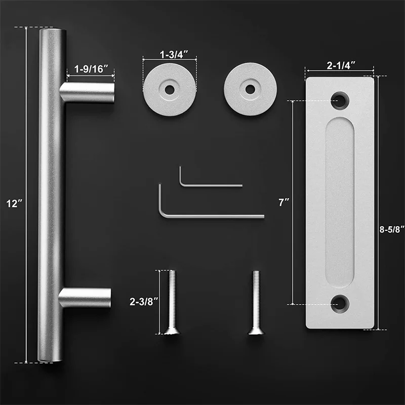 Imagem -06 - Lwzh Deslizante Madeira Celeiro Maçaneta Inoxidável Aço Carbono Flush Pull Conjunto Puxar Alça Redonda Heavy Duty Hardware Porta Interior