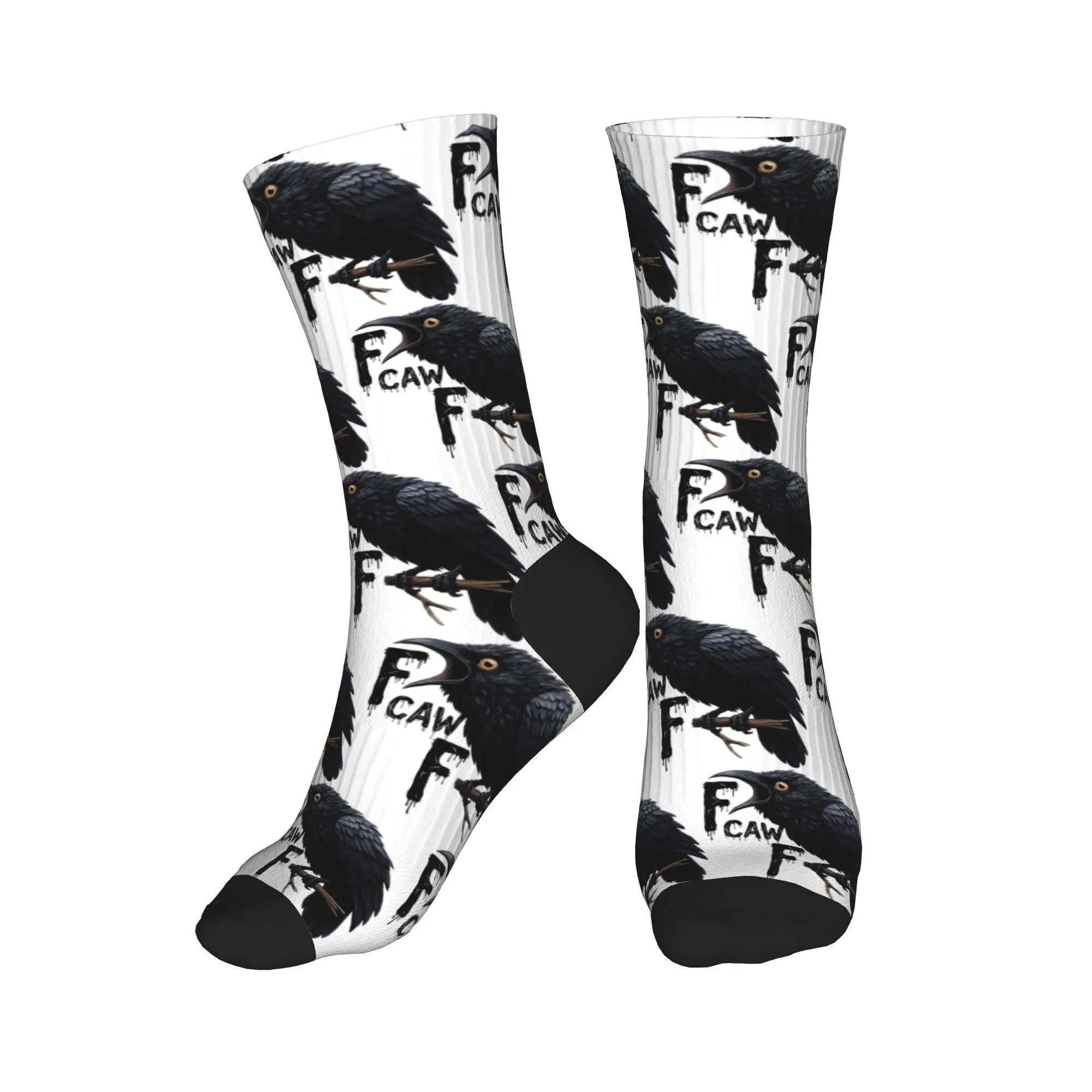 مضحك الأسود الطيور F Caw F جوارب زوجين الجوارب مريحة جوارب بأشكال مضحكة الخريف تسلق مكافحة العرق تصميم الجوارب هدية