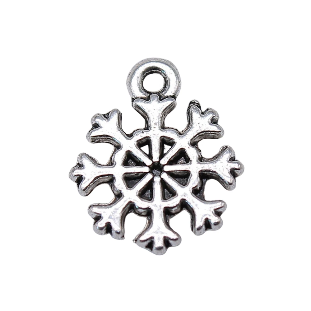 Components Snowflake Charms Jewelry Materials 11x13mm 20pcs