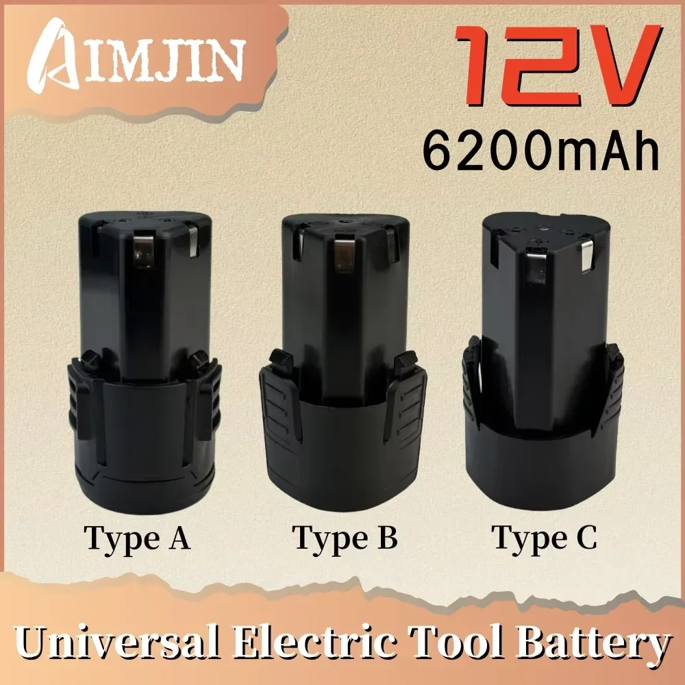 

2025 Nuevo modelo Tool battery For electric hand drills, power tool accessories 12V Rechargeable lithium battery 6200mAh