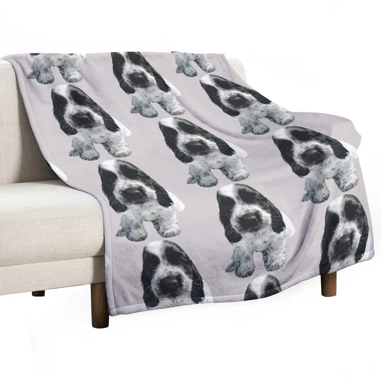 English Cocker Spaniel - Cute Blue Roan puppy dog Throw Blanket heavy to sleep Large Blankets