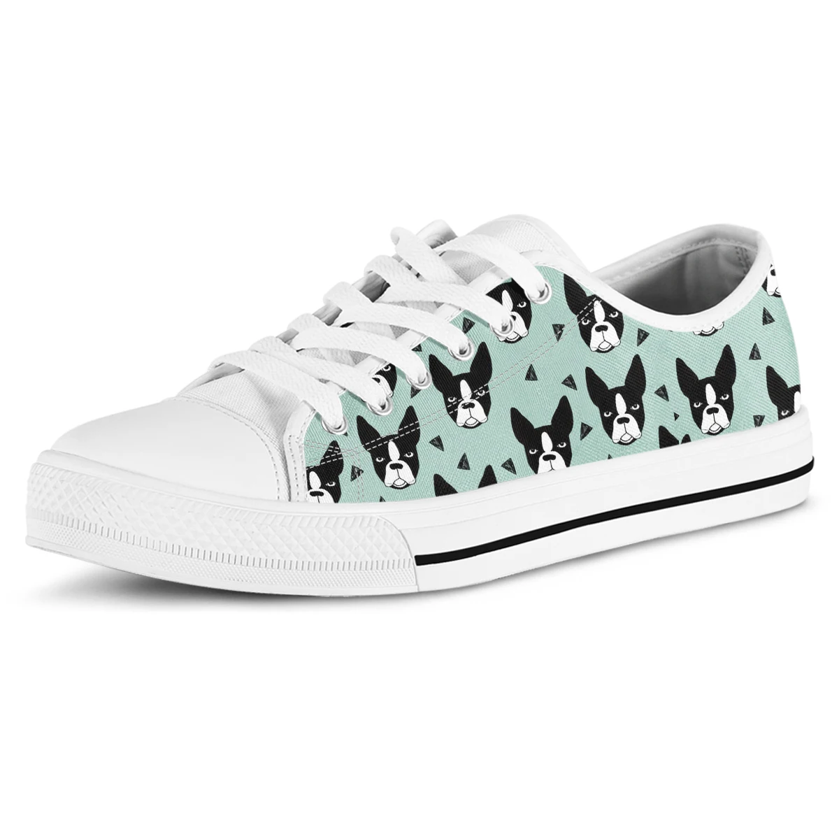 ELVISWORDS Boston Terrier Printed Comfortable Lace-Up Espadrilles Pet Dog Needs Custom Casual Shoes Dog Lover Gifts Zapatos