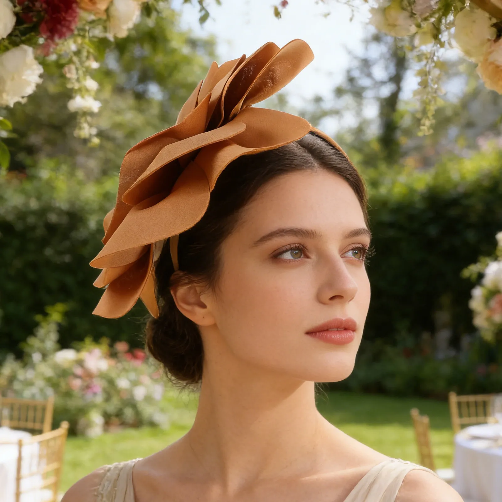 Large Pearl Flower Fascinator Headband Bridal Hair Accessories Wedding Party Tea Photography Floral Headpiece Elegant Soft