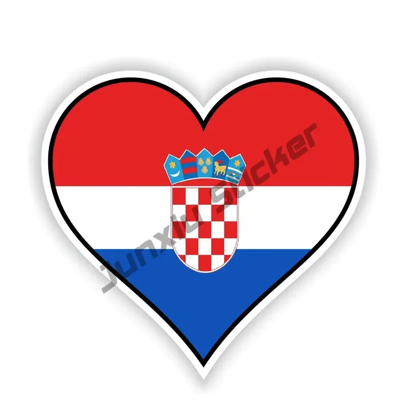 Creative Croatia Flag Circle Sticker Croatia Coat of Arms Shield Emblem Vinyl Cover Scratches Decoration Car Accessories Sticker