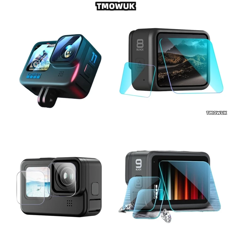 

For GoPro Hero12 11 10 9 Tempered Glass Screen Lens Protector HD 9H Anti-Scratch Full Coverage Front & Back