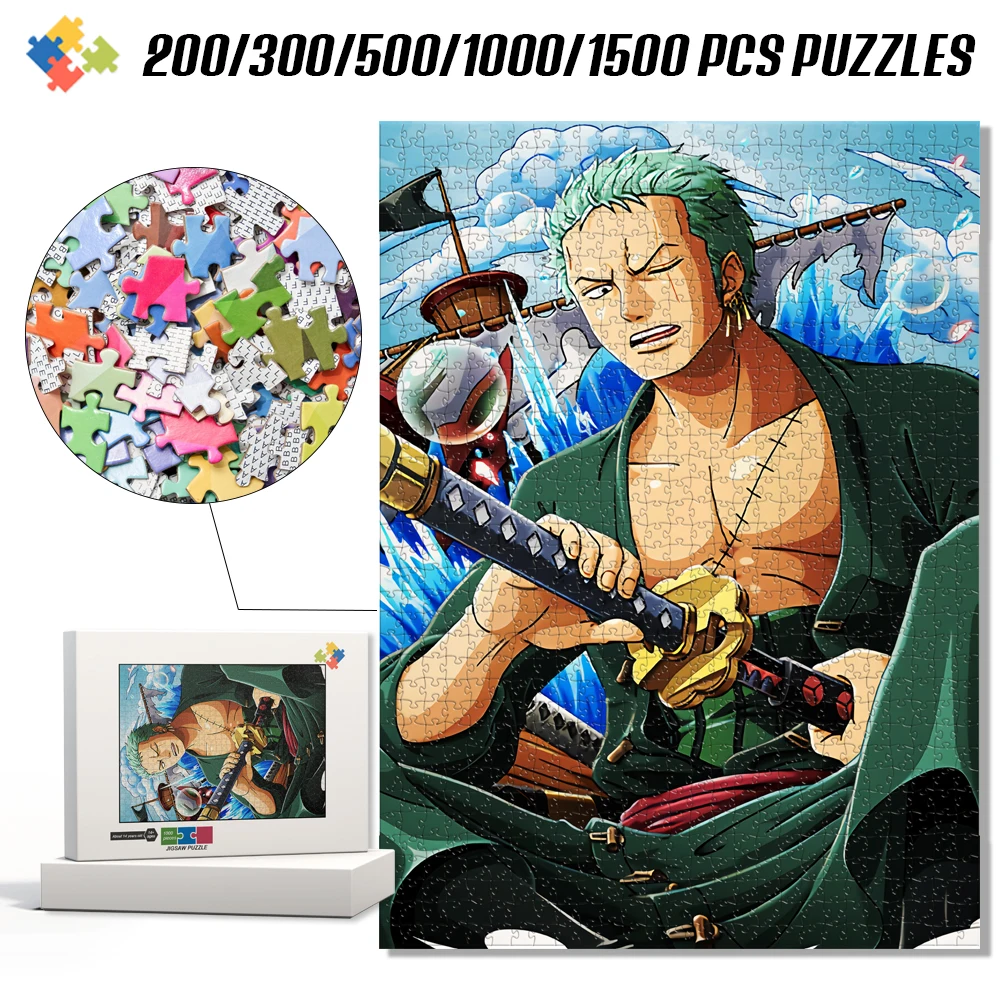 

One Piece Zoro Anime Jigsaw Puzzle Large Size Multi-Specification Diy Puzzles with Box Educational Toys Best Gift for Family