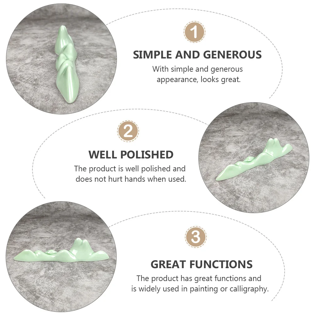 Ceramic Calligraphy Brush Shelf Pen Holder for Chinese Writing Painting Tools Study Accessory Smooth Stable Polished