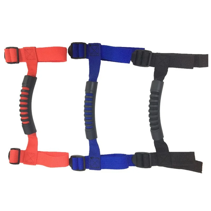 ที่จับพักแขนบนรถแบบ 4x4WD 1 ชิ้น พร้อมแถบจับและที่ดึงสำหรับติดตั้งบนโรลบาร์ สำหรับรถ CJ TJ JK JL