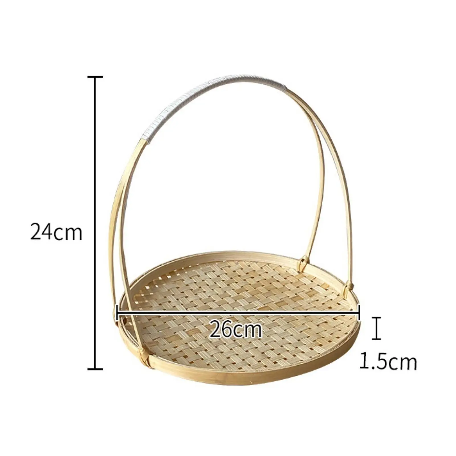 Woven Fruit Basket Multifunction Holder Food Storage for Desk Kitchen Picnic