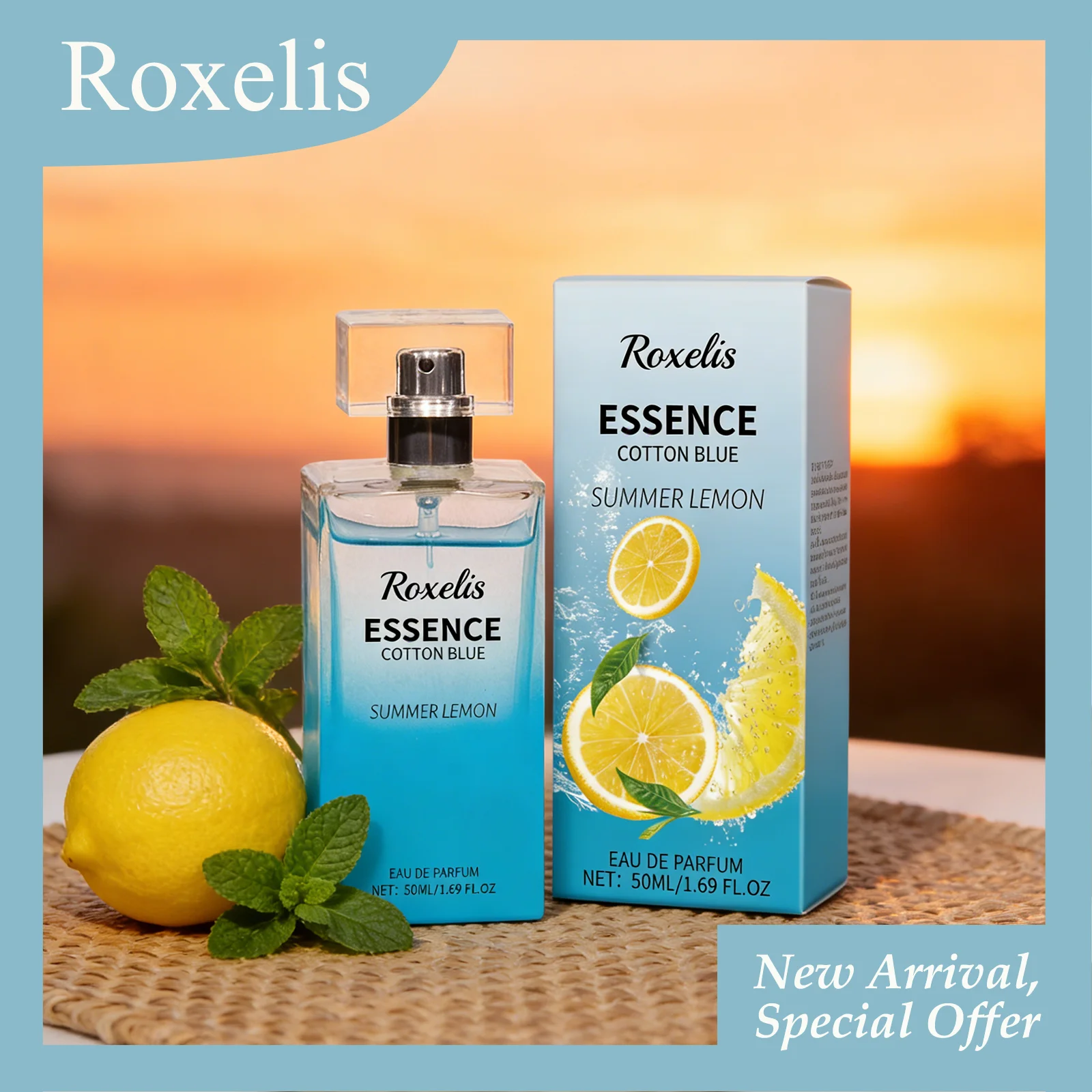 

Roxeliss 50mL Summer Lemon Perfume Woody Aroma Stabilize Emotions Long-Lasting Fragrance Fresh & Soft Lemon Perfume