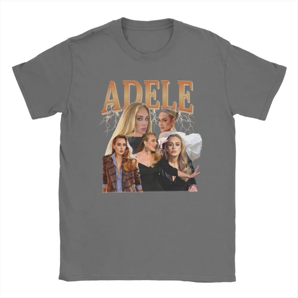 Men's T-Shirt Vintage Adele Singer Novelty 100% Cotton Tees Short Sleeve T Shirts Round Neck Clothing Gift Idea Harajuku