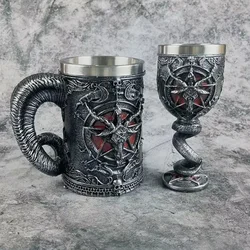 Creative Devil Claw Beer Mug Resin Stainless Steel Liner Double Wall Coffee Cup Wine Goblet for Home Kitchen Decoration Gift