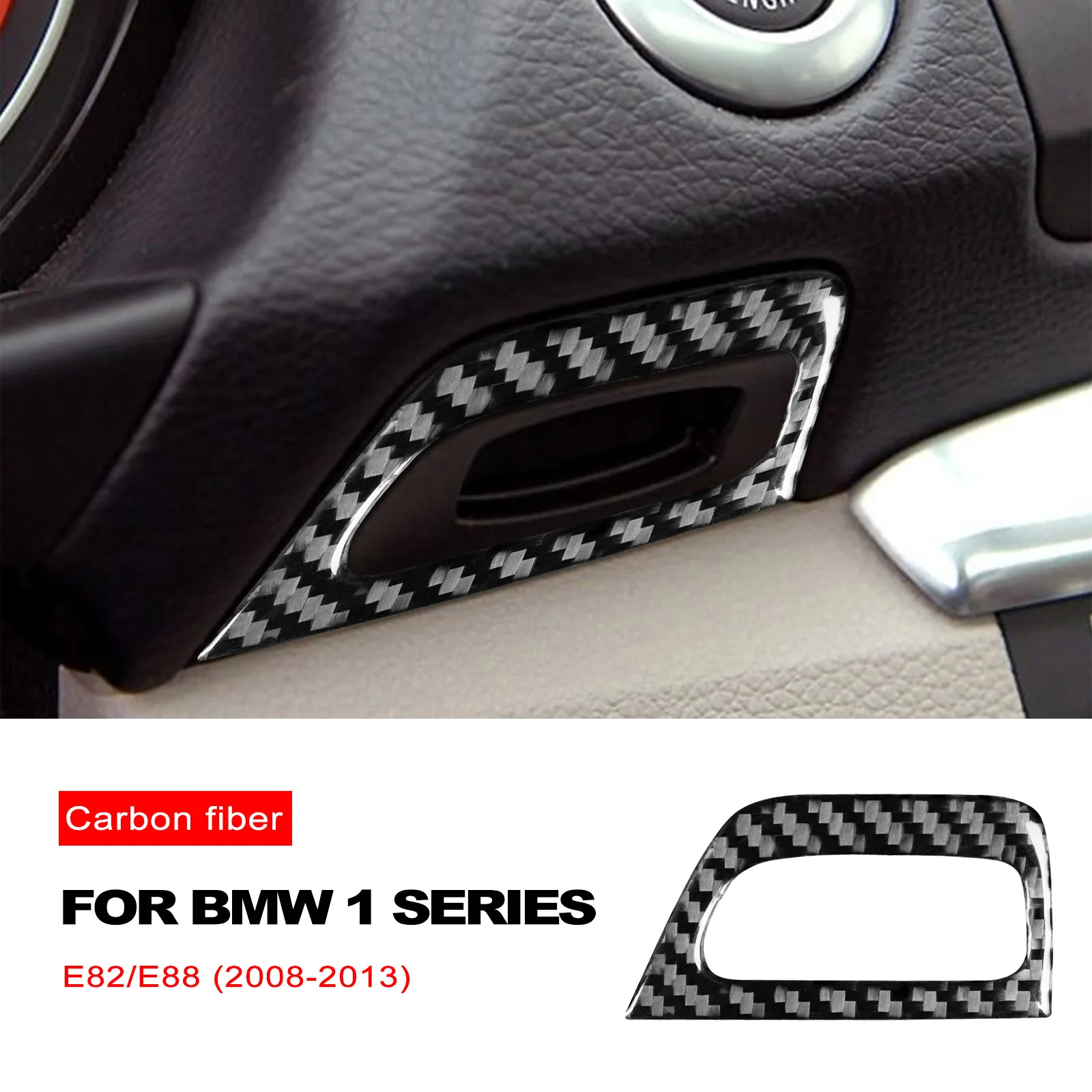 For BMW E87 1 Series E81 E82 E88 2008-2013 Auto Carbon Fiber Sticker Panel Keyhole Frame Trim Accessoire Voiture