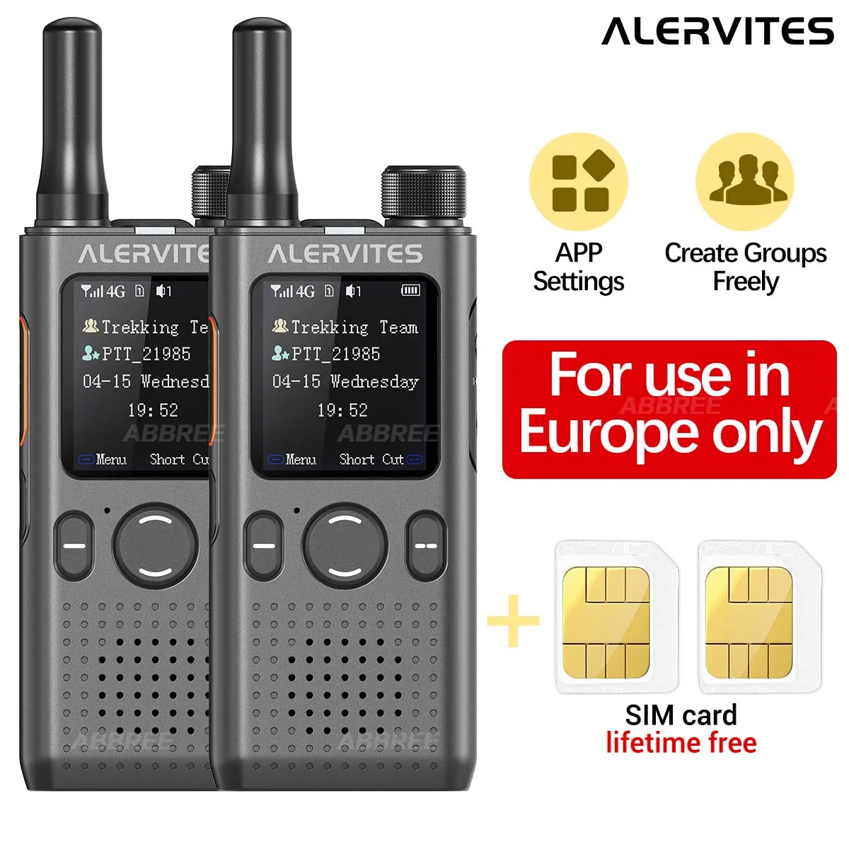 Baofeng AT1 POC-Funkgerät Lebenslange Kostenlose Nutzung Freie Gruppenbildung Globales 4G/5G-Netzwerk Walkie-Talkie Unbegrenzte Reichweite ALERVITES