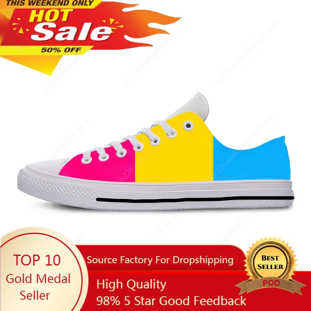 

Pansexuality Gay pride flag Fashion Funny Novelty Casual Cloth Shoes Low Top Lightweight Breathable 3D Print Men women Sneakers