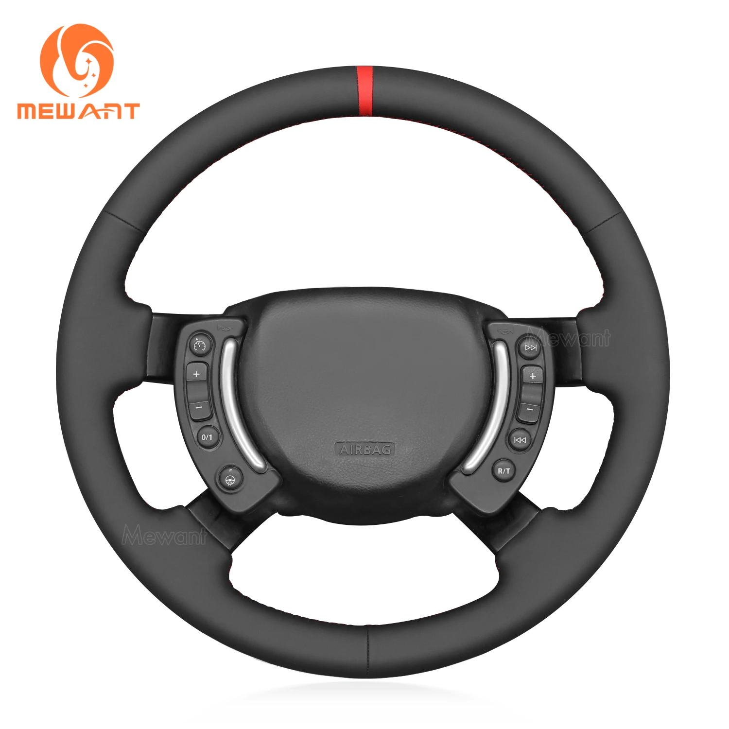 MEWANT Black Artificial Leather Car Steering Wheel Cover for Land Rover Range Rover III(L322)   Range Rover Vogue III(L322)