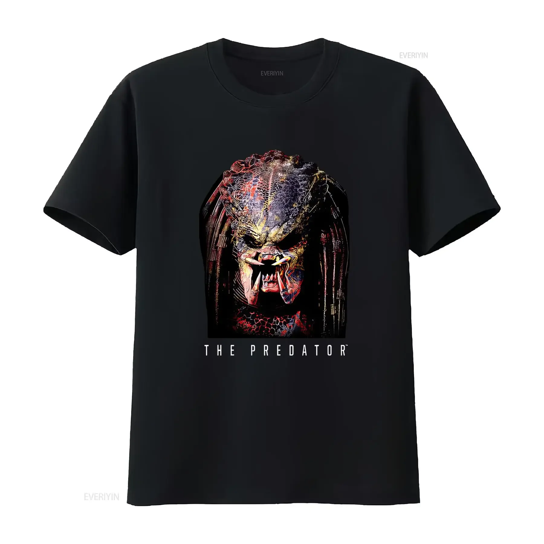 Pánské tričko s licencí Predator Alien Movie Odolný taktický potisk obličeje retro sci fi akční filmové oblečení ikonický