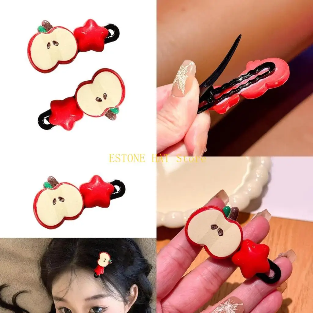 49MF 2Pcs Cartoon Fruit Star Hairpins Hair Clip Hair Accesories Headwear For Children