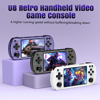 U8 4.0 inch Retro Video Game Console Linux System IPS Screen Handheld Portable Pocket Video Game Player 64GB Boy's Game PSP GBA