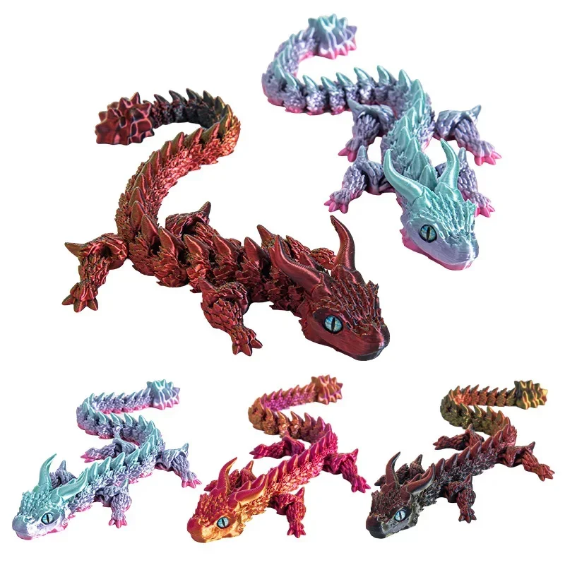 3D Printed Dragon Creative Desktop Ornament Christmas Home Office Decorations 2025 Gifts For New Year Interesting Toys For Kid