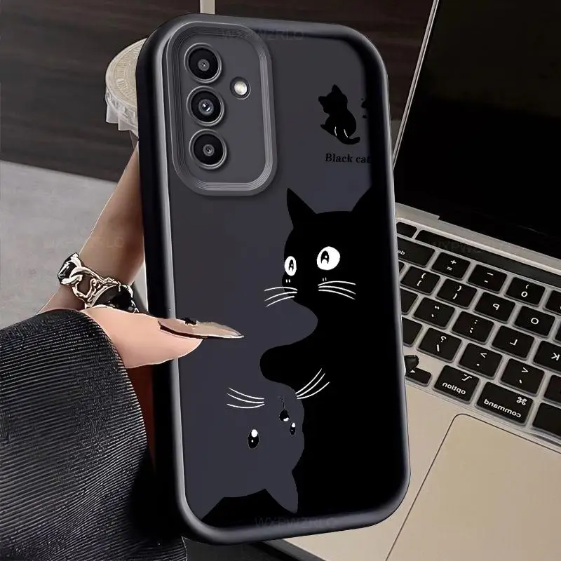 Cute Painted Cat Phone Case For samsung galaxy A54 Quantum4 Quantum 4 Matte Soft Silicone Shockproof Back Cover