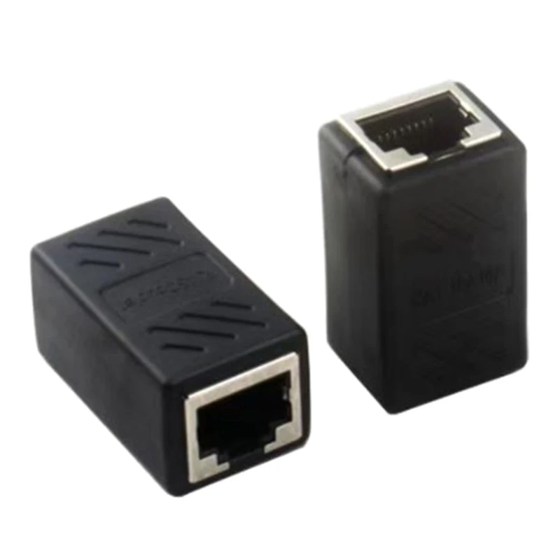 RJ45 Adapter żeński sieciowy czarny żeński do żeńskiego przedłużacz złączka RJ 45 przedłużacz kabel Ethernet