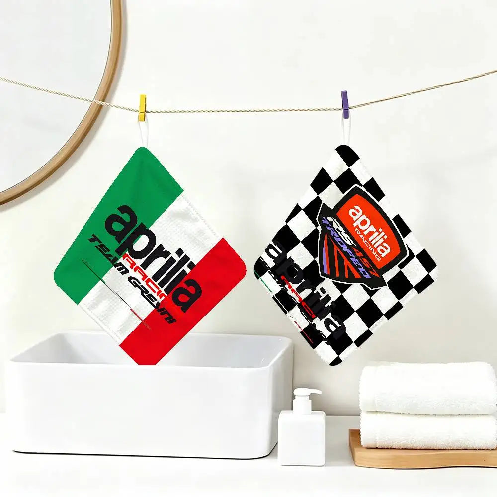 Motorcycle A-aprilias Polyester Cotton Hanging Hand Towel, Super Absorbent Hand Wiping Towel for Daily Household Use