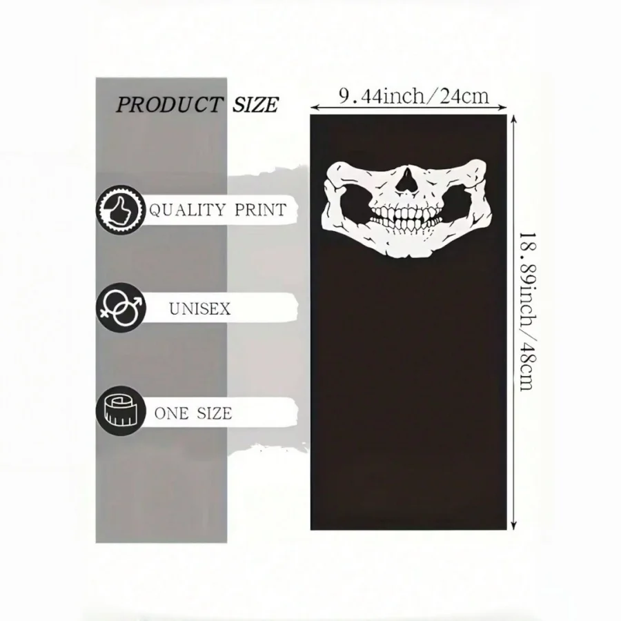 Neues Halloween-Cosplay-Kostüm-Set: Gruselige Totenkopfmaske mit beweglichem Kiefer, Skelett-Geisterhandschuhe für Party-Verkleidungen – Detail 1