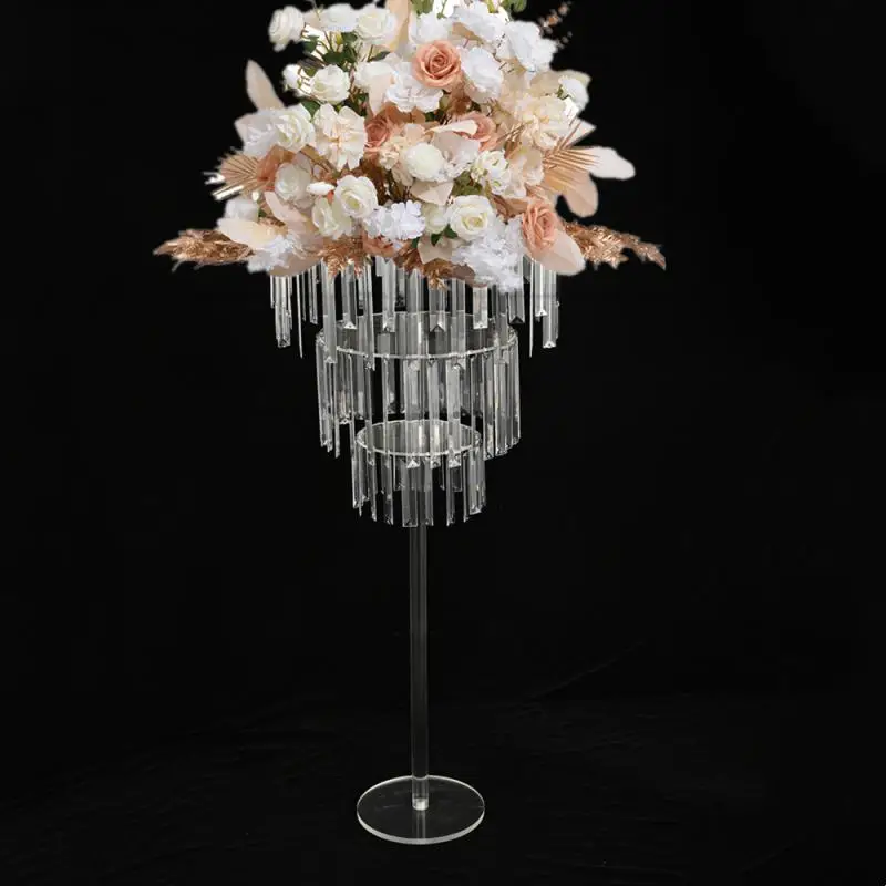 10 Pcs Acrylic Flowers Stand Clear Cake Bar Holder For Wedding Table Centerpiece Road Lead Event Party Home Hotel Decoration