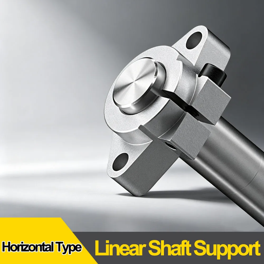 4Pcs Aluminum Horizontal Linear Shaft Holder 8mm 10mm 12mm 16mm Flange Guide Shaft Support Bracket for CNC Router 3D Printer