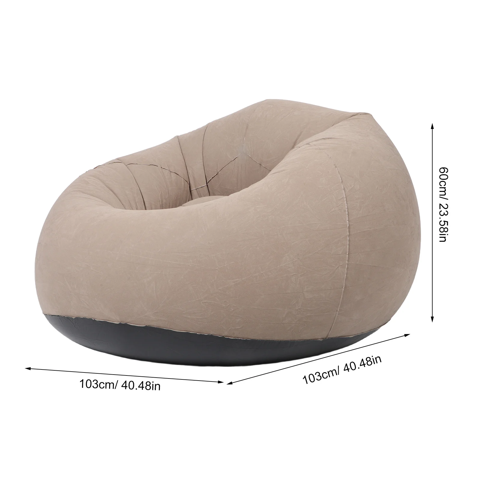 Inflatable Bean Bag Chair Lightweight Portable Camping Sofa Lazy Air Lounger Couch Comfortable Flocked Surface Outdoor