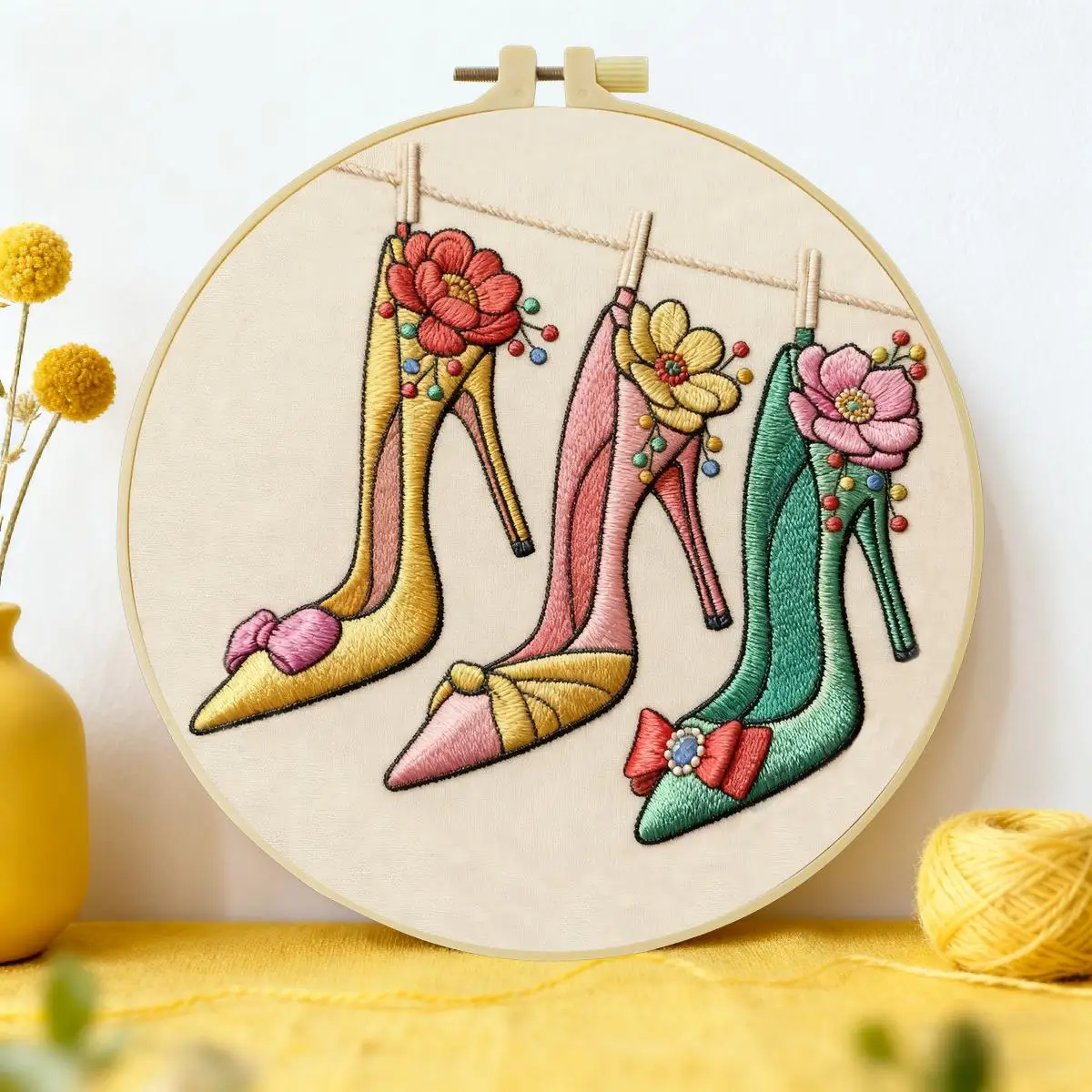 

1pc 20X20CM/15X15CM 7.87/6.3inch Seaside view Embroidery Starter Kit DIY kit DIY embroidery kit manualidades Set for Beginner