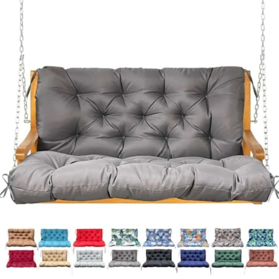

Подушка для садовых качелей с подголовником, водонепроницаемая подушка для скамейки, для уличной мебели, 2-3-местная, утолщенная, сменная подушка для качелей