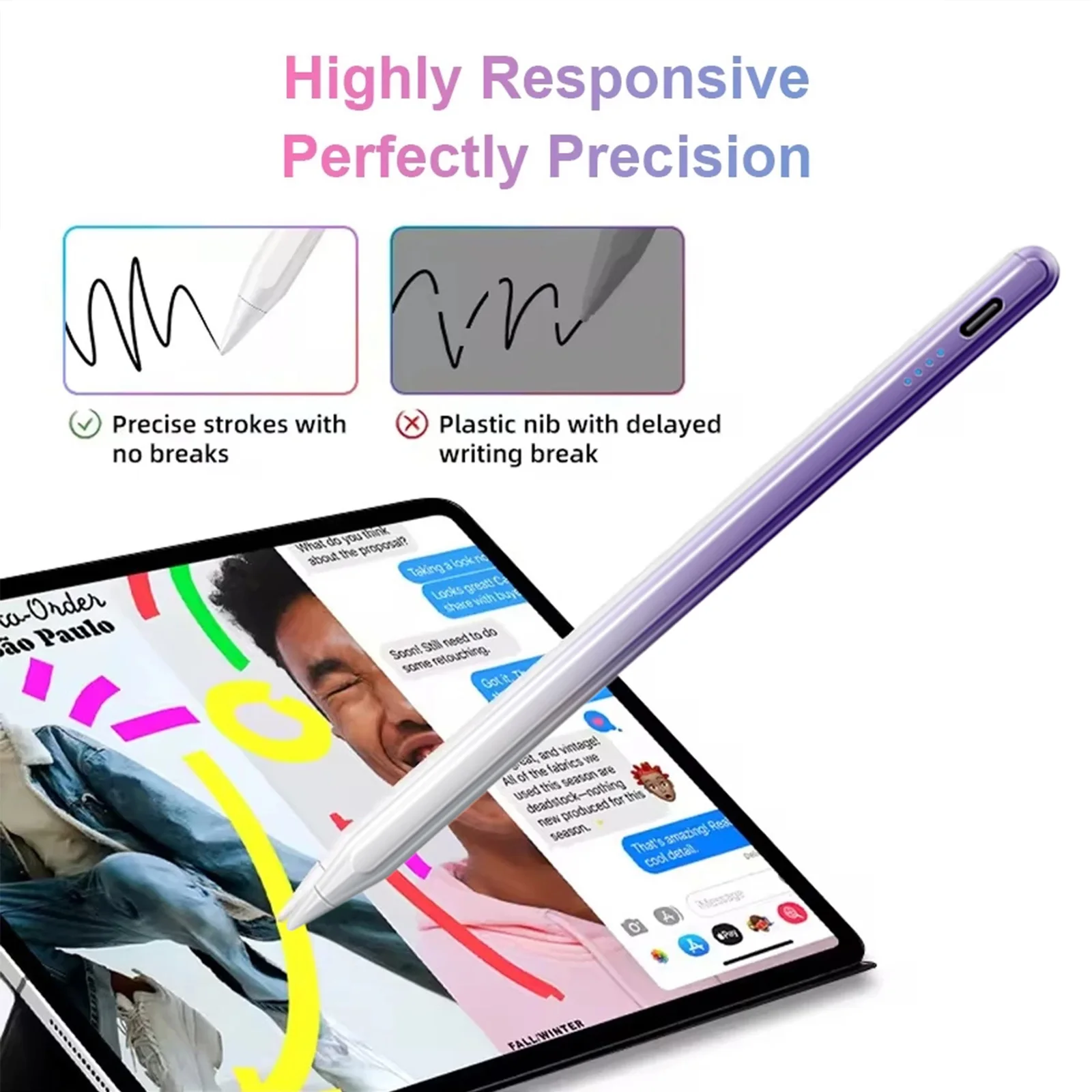 قلم ستايلس بالسعة مع نصيحتين قابلين للاستبدال لجهاز iPad (2018-2025) #6
