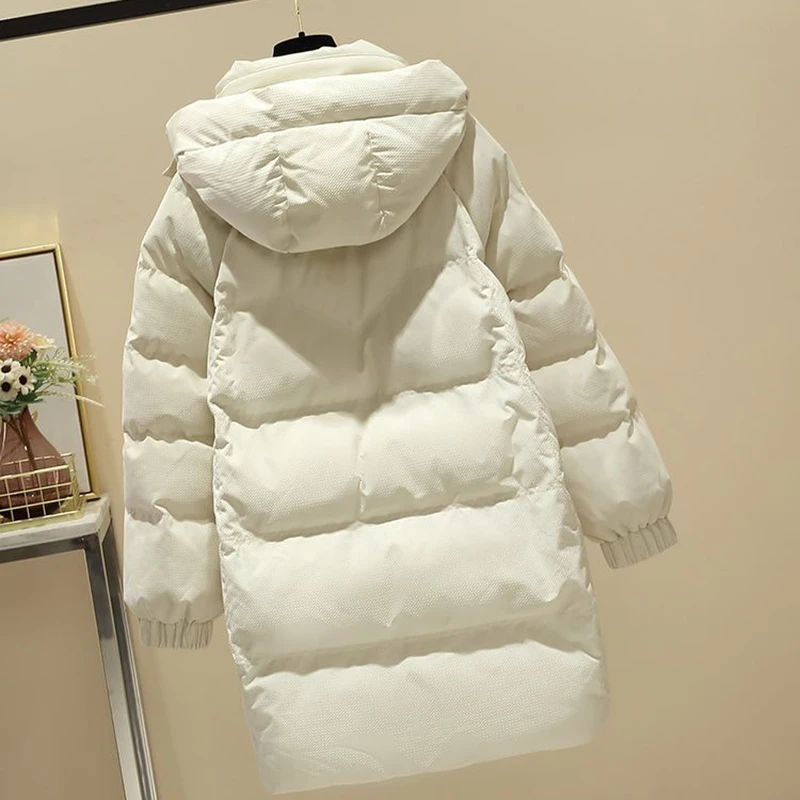 Thick Parkas down Cotton Jacket Women's Mid-Length Winter Hooded Coat Slimming Waist Design Warm And Stylish Windproof Outerwear