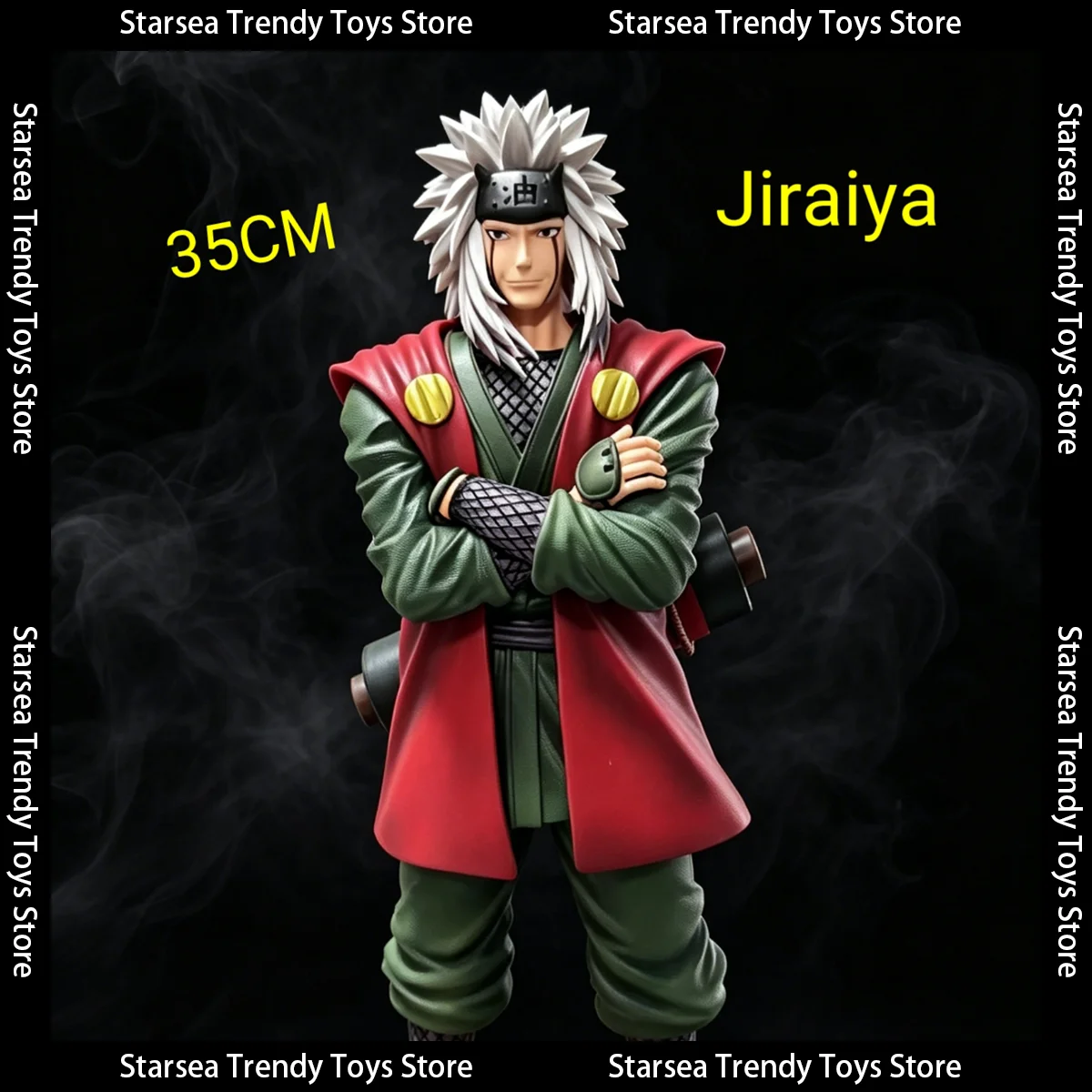 Figura de Jiraiya del Anime Naruto, Personaje del Quinto Hokage, 35 cm, PVC, Articulada, Coleccionable, en Stock