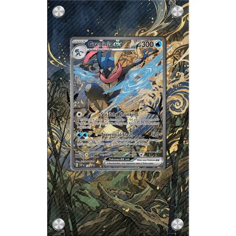 Art Display for Pokemon Greninja Card PTCG Keychain Anime Game Collectibles Anime Merchandise Acrylic Protective Case Toys Gift