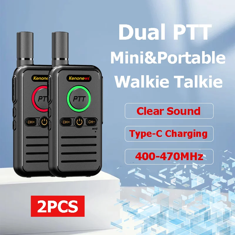 Walkie Talkie Dual PTT Long Range Two Way Radio UHF 400-470MHz Amateur Radio for Outdoor Adventure Hiking Trip Camping