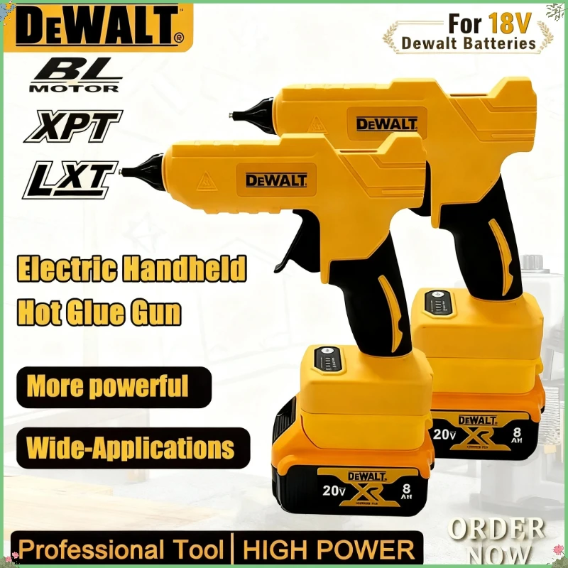 

Аккумуляторный ручной клеевой пистолет Dewalt для ремонта и DIY, термопистолет для сварки, с насадкой против ожогов, для аккумуляторов Dewalt