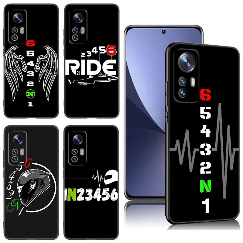 1N23456 motorcycle Phone Case For Xiaomi Mi 8 9 SE 10 10T 11 12 13 Lite 9T 11T 12S 12T 13 Pro 11i 12X Black Silicone Cover