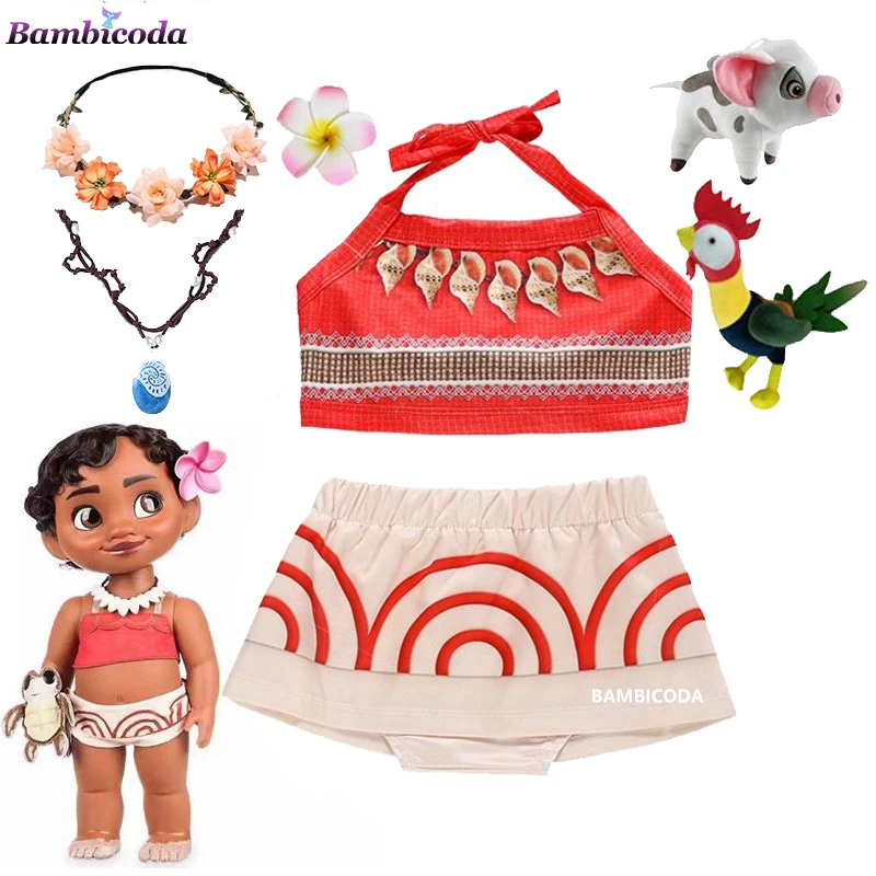 Moana Dress Costumes Cosplay Toddler girl dress Anime Movie Moana Costume Halloween Costumes Gifts Dress For Girls Kids\' dresses