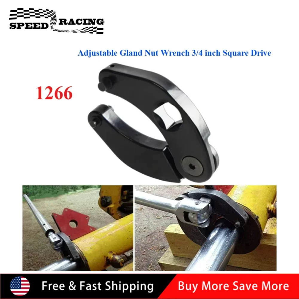 

High Quality Adjustable Gland Hydraulic Cylinders Nut Wrench 3/4 Inch Square Drive For Farm and Construction Equipment 1266