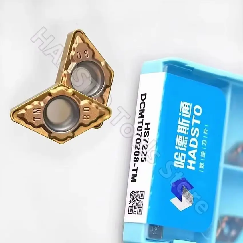 

DCMT070208-TM HS7225/DCMT11T304-TM HS7225/DCMT11T308-TM HS7225 HADSTO Токарные инструменты с ЧПУ Твердосплавные пластины Токарные пластины