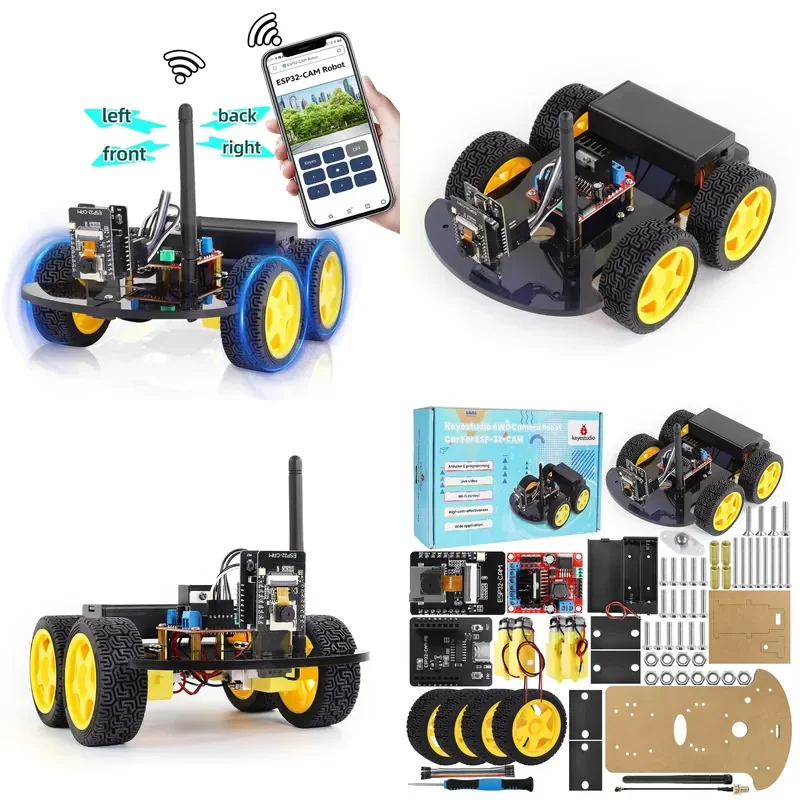 DIY Electronic STEM ESP32-CAM 4WD car DIY programming WIFI and camera intelligent machine car for ESP32 and