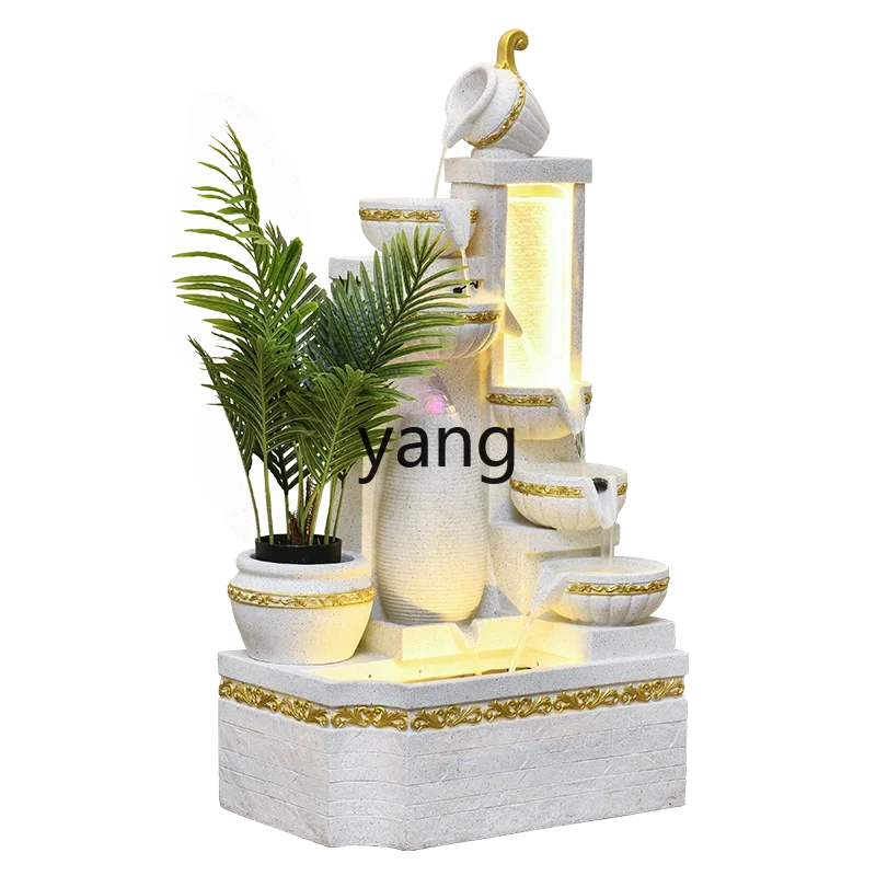 CX flowing water ornament lucky fish tank water curtain wall living room humidifier courtyard water feature floor decoration