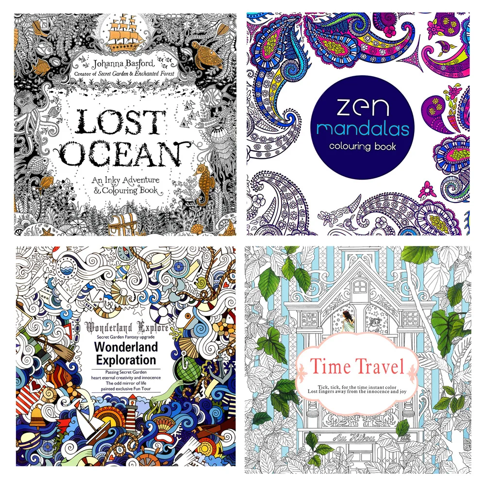 كتب هدايا الكتابة على الجدران الإنجليزية الجديدة للكبار، كتاب تلوين استكشاف بلاد العجائب