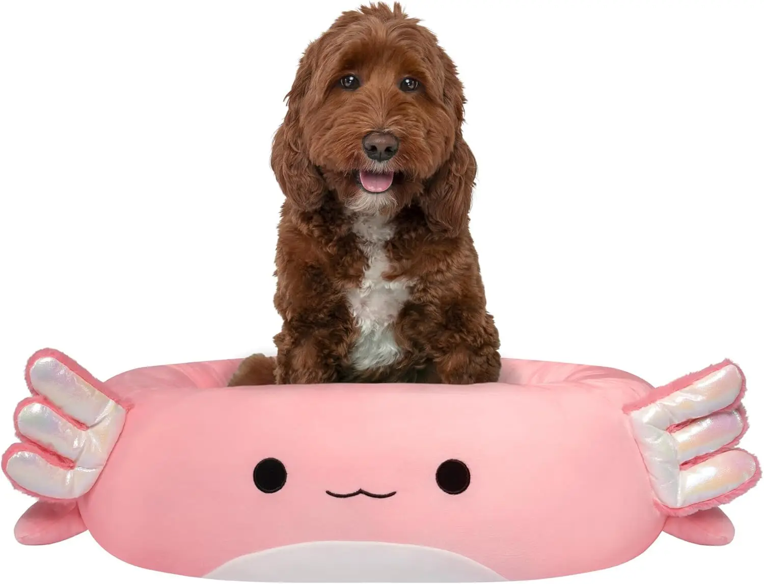 

30-Inch Ultrasoft Axolotl Plush Pet Bed for Dogs and Cats, Non-Skid Bottom