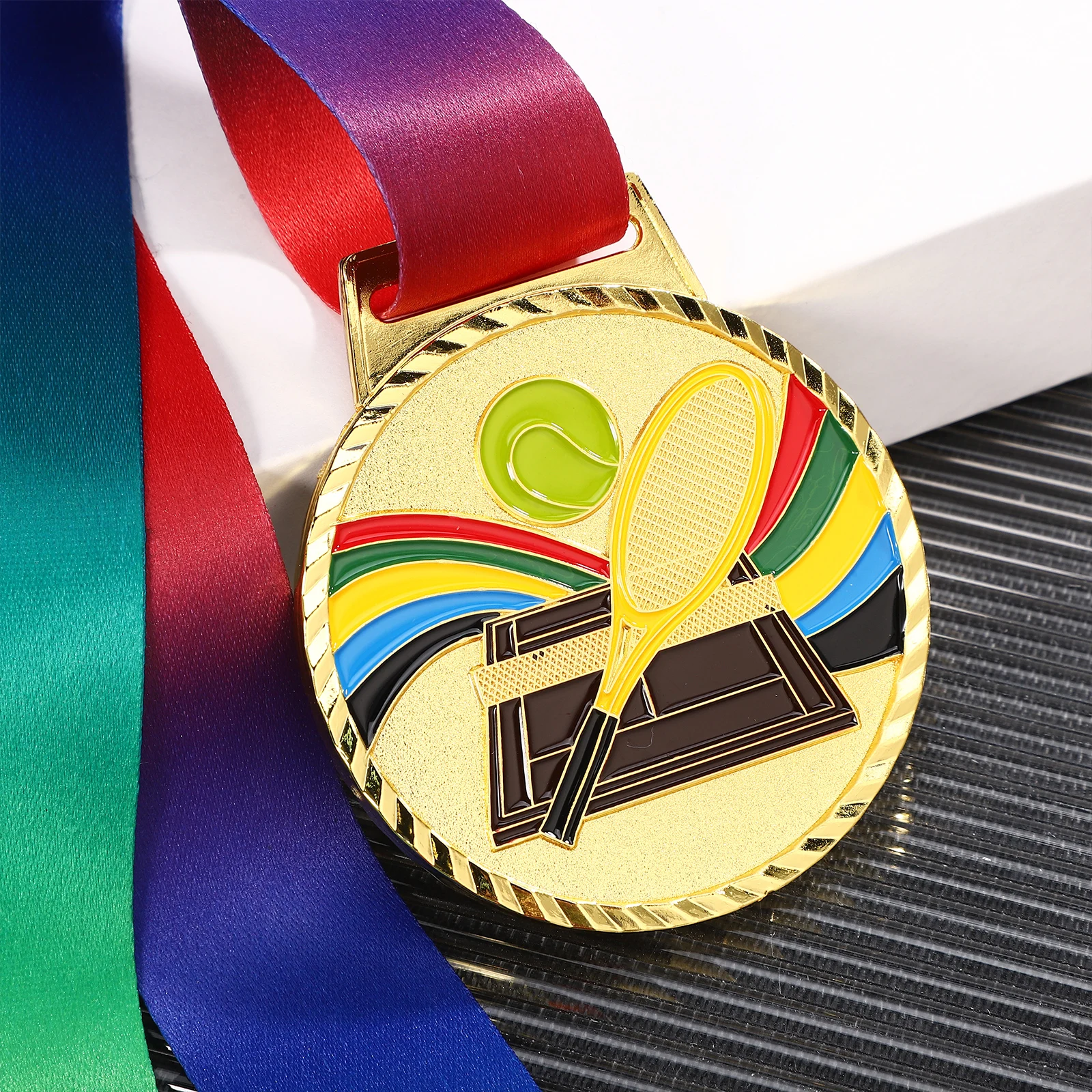 

1pcs Tennis Medal First Place Winner Competition Cheer Award Sports Medals Party Favors Zinc Alloy Lightweight Hangable Tennis